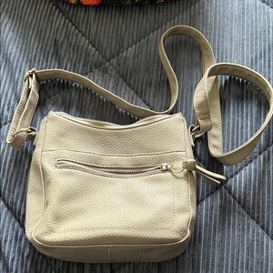 Gray Leather Shoulder Bag